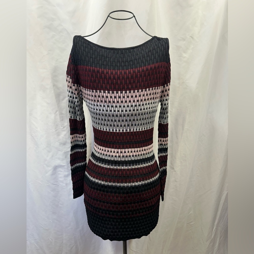 White House black Market striped knit long sleeve mini dress size S - Picture 5 of 6